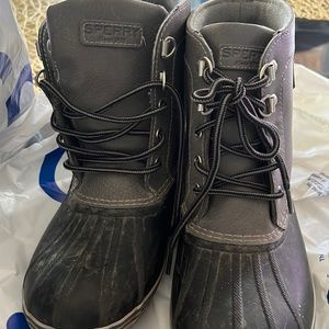 Sperry duck boats; blue/gray; size 4